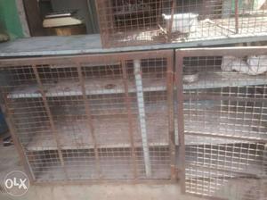 Brown And Black Steel Pet Cage
