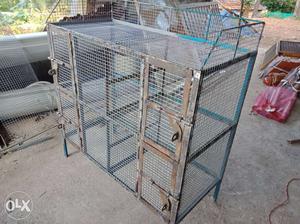 Brown And Gray Wire Pet Cage