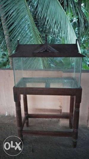 Brown Wooden Framed aquarium Tank