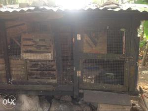 Brown Wooden Poultry Cage