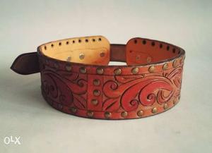 Engraved leather Dog collar
