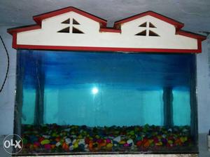 Fish Tank with colorful stones top cap