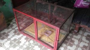 Red Framed Pet Cage