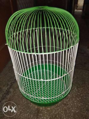 White And Green Steel Pet Cage