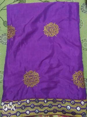 Beautiful purple colour Net n artsilk sari