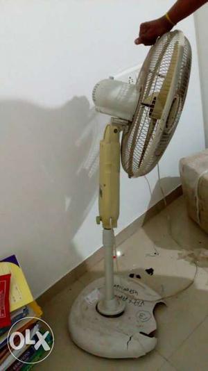 Beige And White Stand Fan