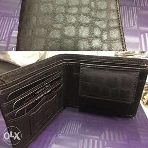 Black Leather Bifold Wallet Collage