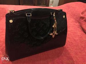 Black Louis Vuitton Monogrammed Patent-leather Tote Bag