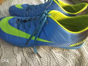 Blue And Green Nike Mercurial Cleats Size-Usa:8.5/Uk:7.5