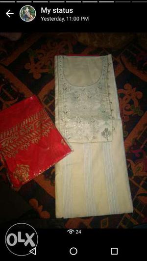Chanderi embriodery suit (brand new)
