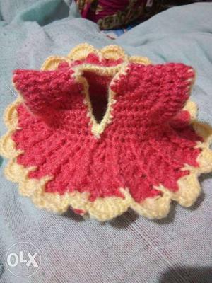 Crocheted Red And Yellow Dress