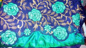 Green and blue silk blend pure georgat branded