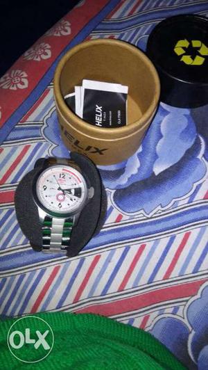 HELIS TIMEX Silver watch with box