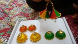 Hand made silk thread jhumkis..for more one can