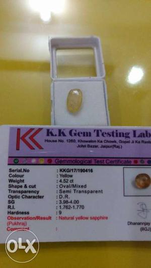 K.K Gem Testing Lab Box