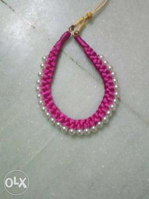 Pearl Beaded Pink Necklace
