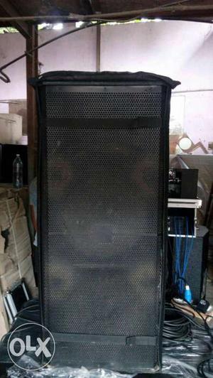 Rectangular Black Stereo Speaker only cabinet with cover