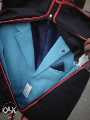 Teal Notch Lapel Suit Jacket