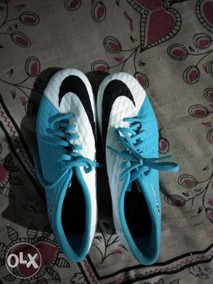 White-blue-and-black Nike Mercurial