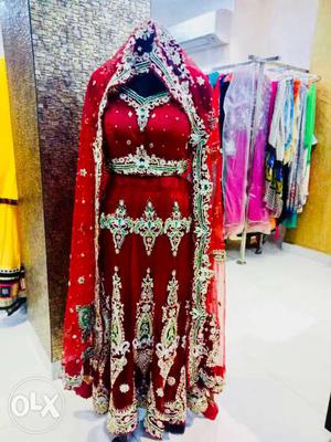Women's Red And Grey Traditional Clothing
