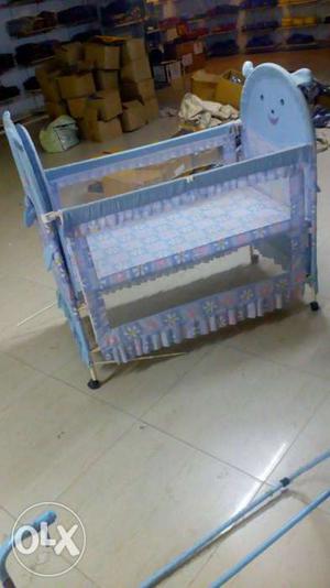 Baby's Blue Floral Crib