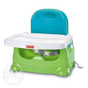 Baby's Green, White, And Blue Fisher-Price Booster Chair