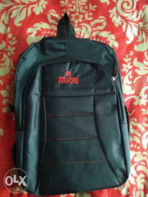 Black Polycab Leather Backpack