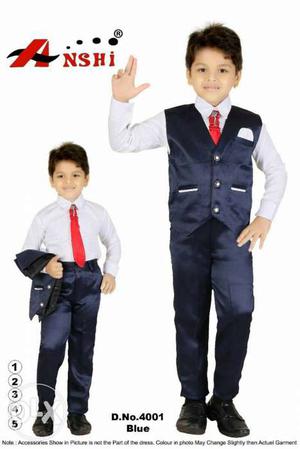 Boy's Black And White Formal Suit