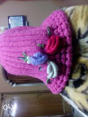Floral design handmade cap.. supar cozy was of