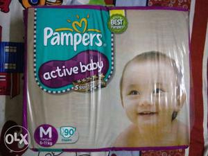 New Pampers Active baby 90pcs M Size Diapers at 699 only