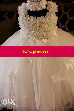 New White Sleeveless Tutu Dress