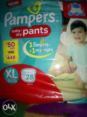Pampers XL size 28 numbers. Pack opened and 1