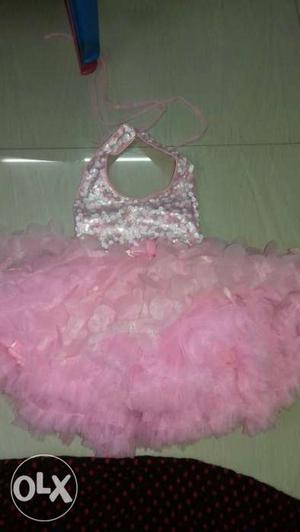 Pink Halterneck Glitter Tutu Dress