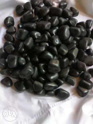 Polished black pebbles for aquarium