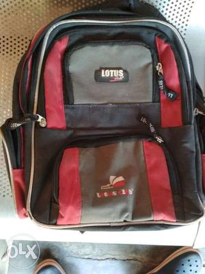 Red And Balck Lotus School Bag