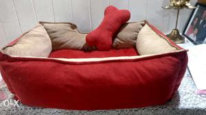 Red And Brown Pet Bed