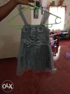 Toddler's Gray Floral Thick Strap Dress size1 1 to 3 years
