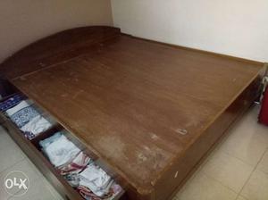 Wooden Bed (6ft x 7ft) with draw out internal storage