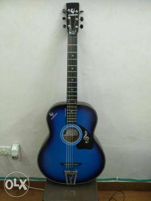 6 strings blue color acoustic guitar for sale,