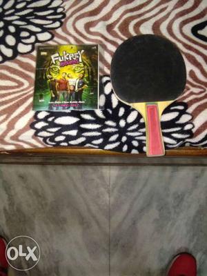 Black And Beige Table Tennis Paddle And Fukrey Case