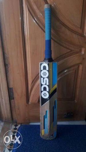 Blue, Black, And Brown Cosco Cricket Bat with blue shiny