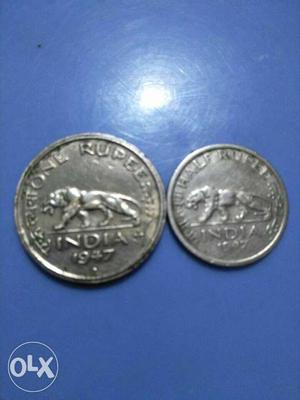 Georeg vi king Tigar  years Old coin Rs,