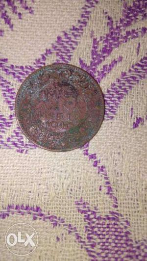 Old indian coin  governer s. Narayanan