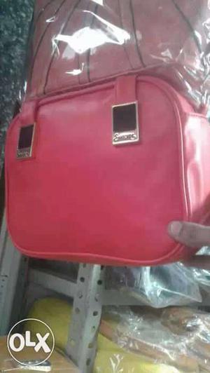 Red Leather Duffel Bag