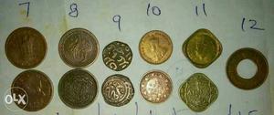 Total 12 coins British and mughal