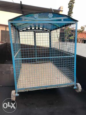 Blue Metal Mesh Pet Cage
