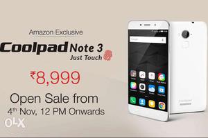 Coolpad Note 3 lite with 3 gb ram 13Mp camera and finger