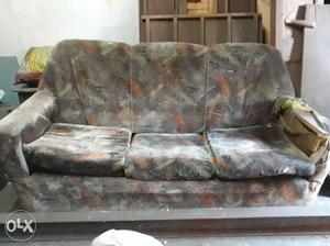 Cushioned Sofa set.one big and two small