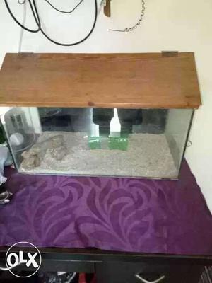 Less used fish tank with tank cover, imported