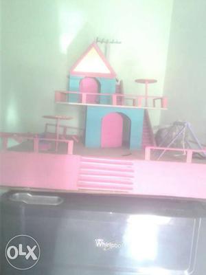 Pink And White House Miniature